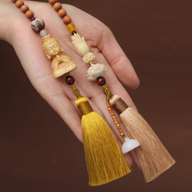 Car pendant Car pendant high-end peace Guanyin buddha sandalwood car handmade creative men and women ancient style exquisite