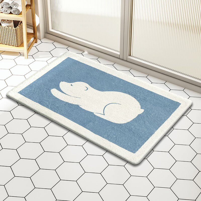 Cartoon bathroom non-slip mat entrance door entrance mat door mat bedroom carpet powder room thickened absorbent floor mat - Taobao