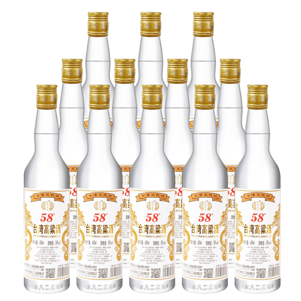 中国台湾高粱酒58度浓香型纯粮白酒600ml*12瓶整箱装正品保真评价- 淘宝网