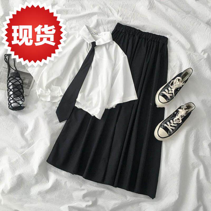 Fashion suit women's summer 20h20 new women's clothing Korean style student all-match short shirt skirt two pieces