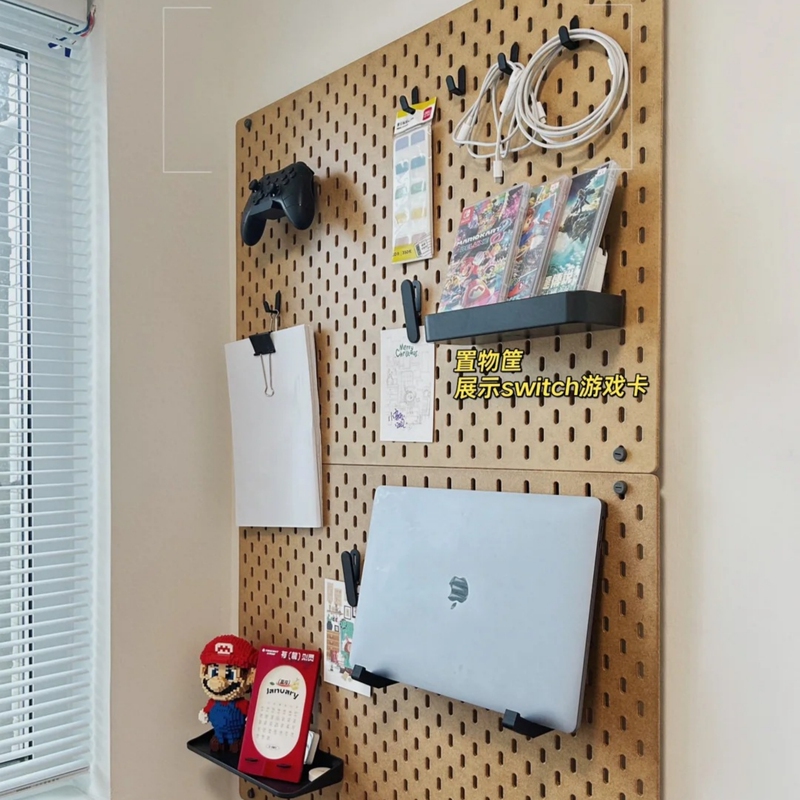 Gaming Room Pegboard Accessories Computer Desk Dormitory Atmosphere Decoration Hook Compatible with Ikea Oval Holes