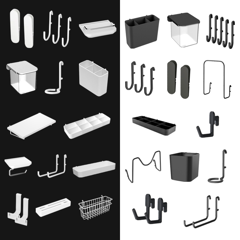 Ikea Universal Pegboard Accessories Black Storage Rack Organizer Hook for Home Use [Cannot Be Used for Round or Square Holes]