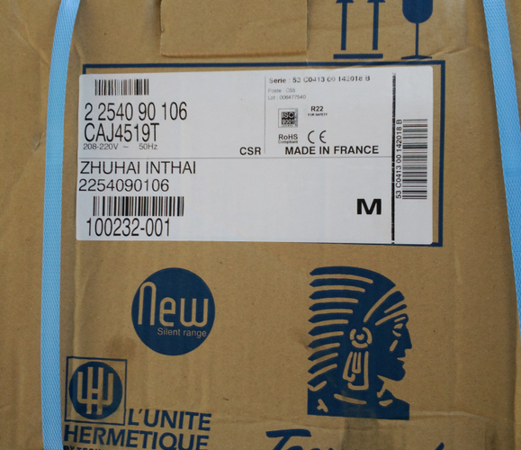 CAJ4519T CAJ4519Z CAJ4517Z French original import 1 75 hp ice machine Taikang compressor