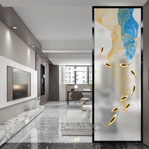 Entrance hall living room screen bedroom kitchen wash partition wall art glass tempered frosted new light luxury