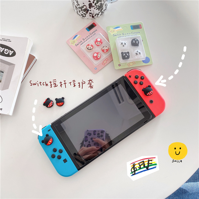 Nintendo switch handle rocking lever cap NS button cap accessories lite left right rocking lever protective sleeve cute cartoon joycon handle rocking lever silicone sleeve nintendo console