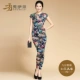 [Áo + Quần] Áo sơ mi nữ mùa hè Áo thun nữ bảy quần Quần thể thao hai mảnh cỡ lớn