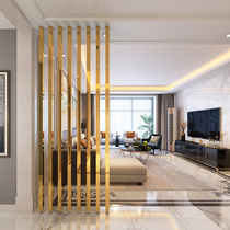 Light luxury stainless steel hollow partition modern simple living room Office column line porch household screen vertical strip