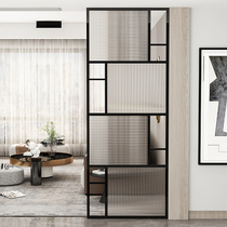 Light luxury iron screen partition modern simple living room Changhong glass room wall home decoration stainless steel decorative porch