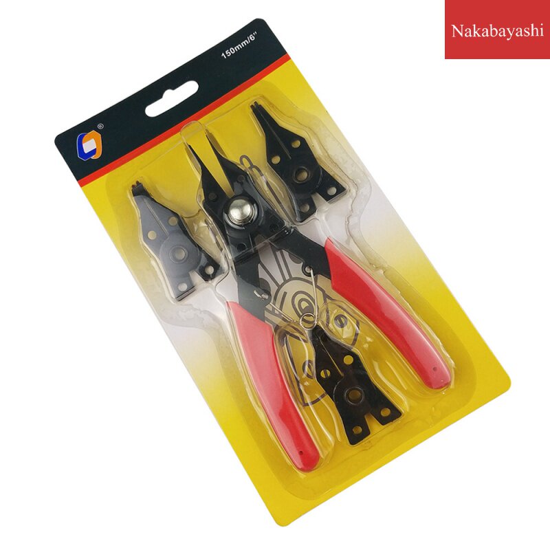 Four-in-one circlip clamp circumferential pliers four-end stopper clamp circumferential pliers shaft with spring disassembly shaft with snap ring pliers set