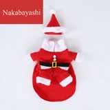 Трансформация собак Хэллоуин трансформация домашних животных в Санта -Клаус, вертикальная собачья станция, чтобы стоять