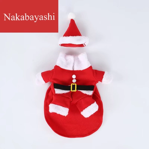 Трансформация собак Хэллоуин трансформация домашних животных в Санта -Клаус, вертикальная собачья станция, чтобы стоять