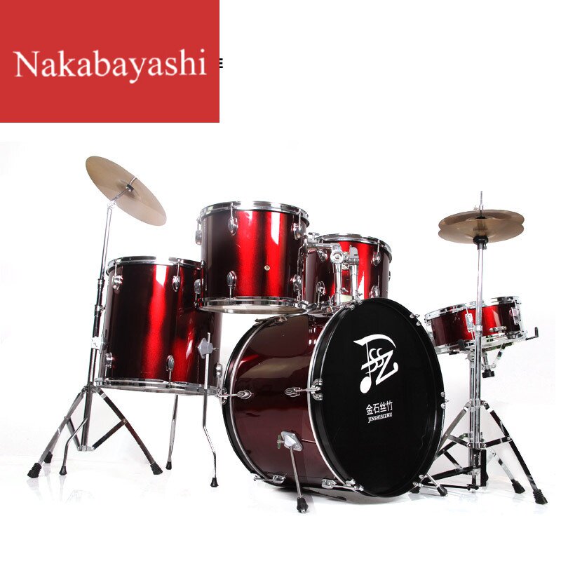 Factory direct sale Western percussion instrument adult drum rack drum jazz drum 5 drums 3 cymbals send full set of accessories