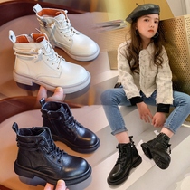 British next road girl Martin boots Children's leather-added thicker baby short boots in autumn and winter 2020