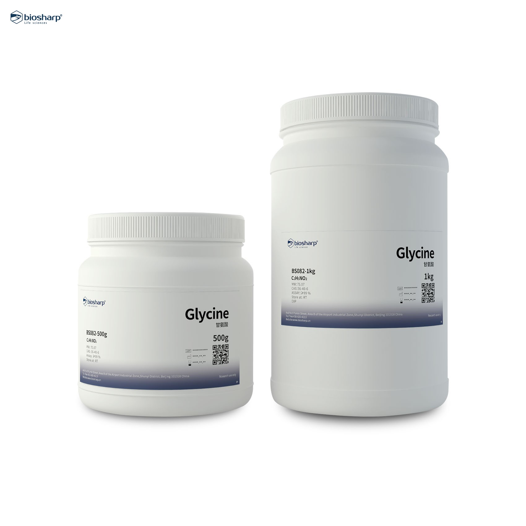 Biosharp BS082-1kg-500甘氨酸 Glycine电泳转膜实验中缓冲液白鲨