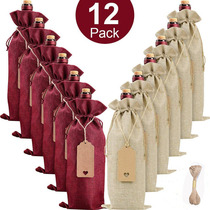 Wine linen red wine bag gift harness pocket tag tag tag wine bottle bag blind bag bag packaging hand