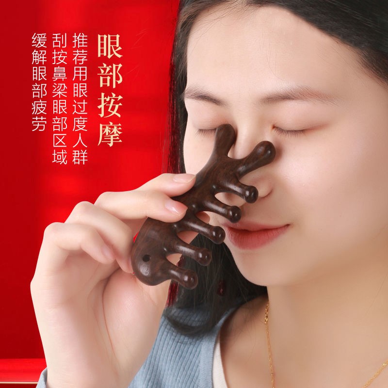 Head-combed hair massage wooden comb anti-static green sandalwood wood lady anti-shoulder neck large-wide tooth off natural