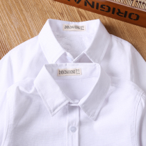 Boys shirts Spring white shirts Long sleeves spring and autumn childrens new school uniforms pure cotton pure white boys shirts