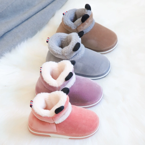 Зимние детские тапочки, детская обувь для мальчиков, милые напяточники, туфли