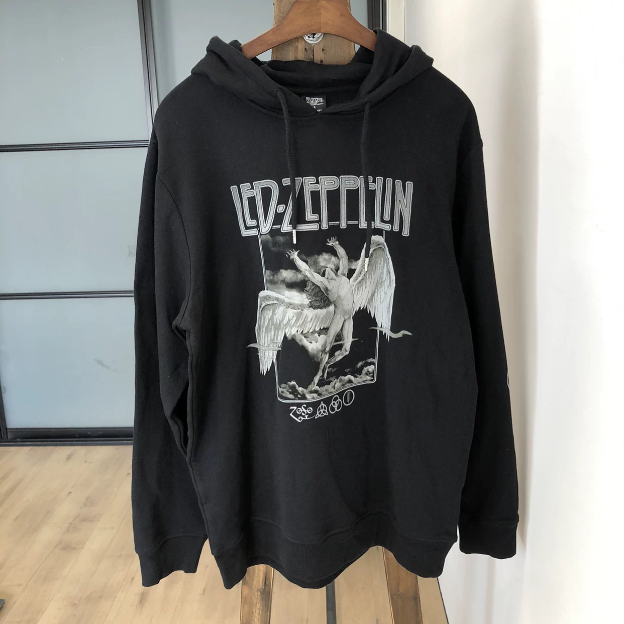 Европейский и американский мужской толстовка-худи с прямой печатью Led Zeppelin Led Zeppelin Metal Rock