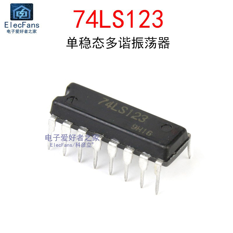 直插74LS123 DIP-16 单稳态多谐振荡器 双可重触发器 HD74LS123P