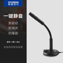 HYUNDAI Modern Q12 Computer Microphone USB Microphone Desktop Gaming Live Voice K Song Conference Lecture