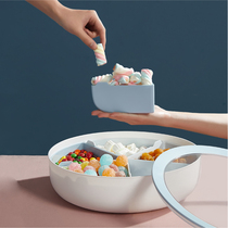 Fruit plate Nordic modern living room coffee table Fruit candy melon seed box Creative grid household New Year with lid dried fruit plate