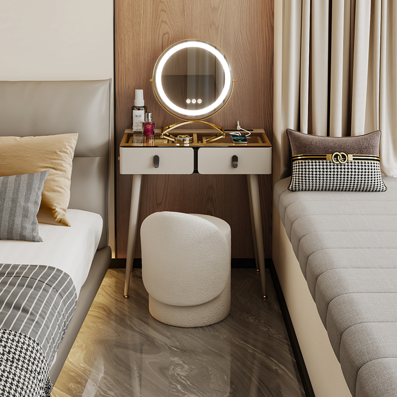 [Special Offer] Dressing Table, Small and Luxurious, Mini 50cm Bedside Table, Ultra-Narrow Makeup Table for Small Apartments