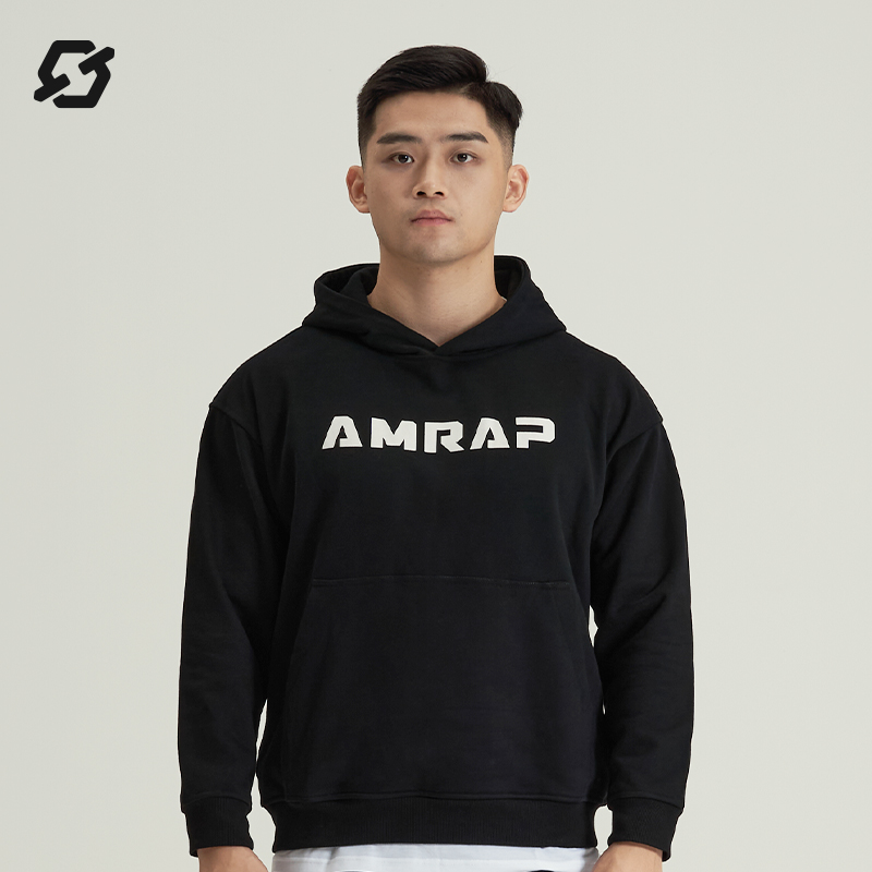 AMRAP) The SPORT) Autumn winter sports men's necropolis hooded sweatshirt with caps thickened Heavy-pound outdoor winter fitness-Taobao