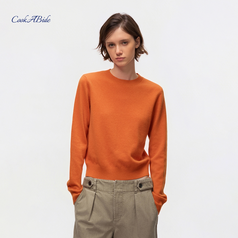 Cookabide All-Wool Round-Neck Long-Sleeved Knitted Top Cookabide All-Wool Round-Neck Long-Sleeved Knitted Top