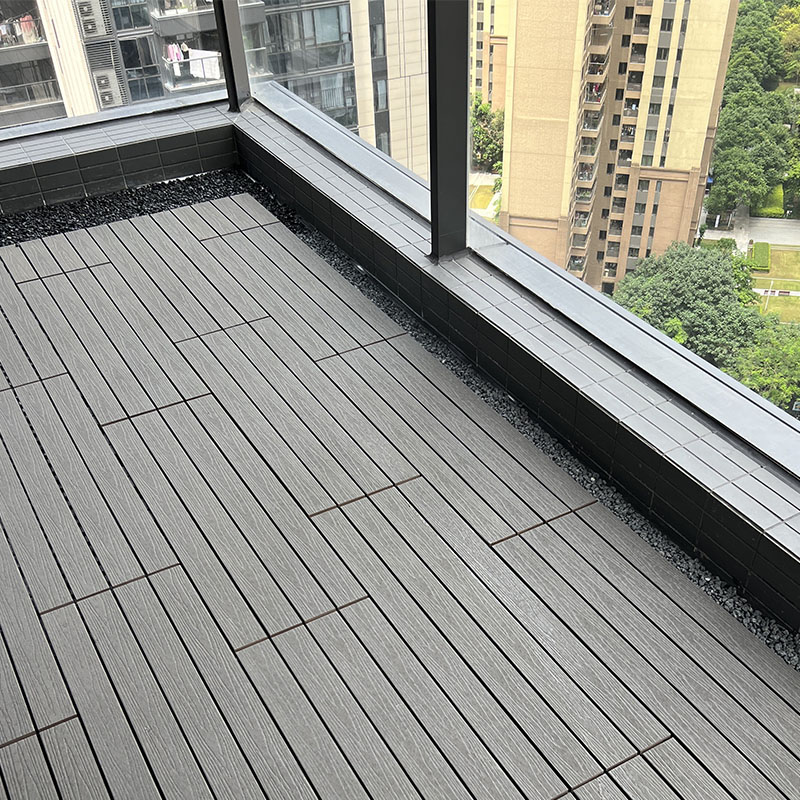 Outdoor floor plastic wood ground laying balcony terrace garden Garden Courtyard anticorrosive wood-plastic self-paving Waterproof Floor-Taobao