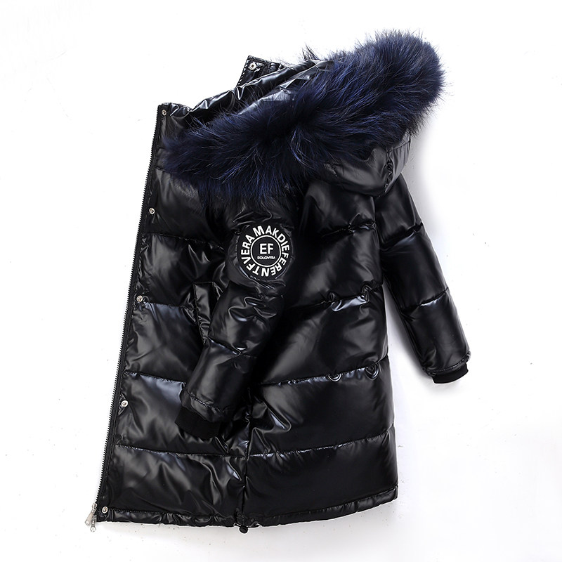 Children's down jacket girls and boys mid-length 2022 new big children thickened Korean style foreign style winter clothing