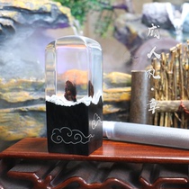 Ebony seal newborn baby fetal hair DIY souvenir silver silk inlaid fetal hair umbilical cord deciduous teeth birth gift