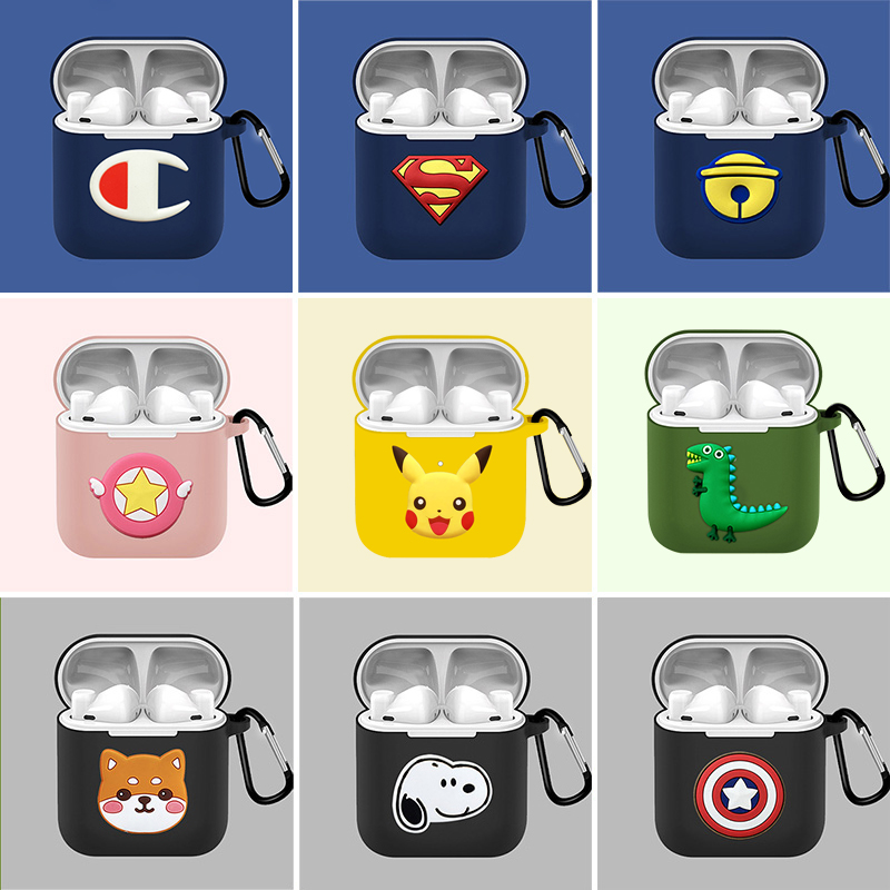 qcyt8 protective case wireless bluetooth headset qcy t8 headset cover t5 charging bin cute cartoon silicone headset protective case t8s trend personality ultra-thin dustproof creative headset case S soft case