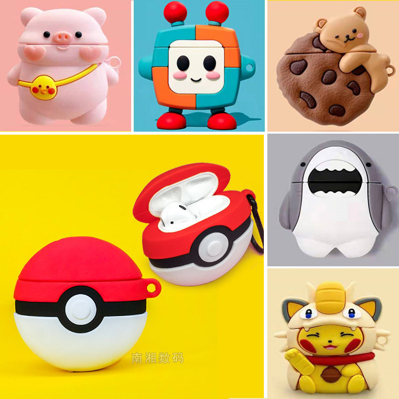 Suitable for Pro4 Apple four generation headphones protective sleeves Huaqiang North Cartoon cute airpods pro4 Bluetooth headphone protective sleeves i40pro Four-generation headphone cover MINI5 anti-fall