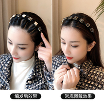 Four-leaf clover hairband can be woven artifact lazy headband multi-layer hollow bangs hairpin Korea sweet Net red ins