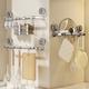 Suction cup kitchen storage rack wall-mounted spatula rack onion, ginger and garlic storage box without hole punching kitchen utensil storage hook hanging rod