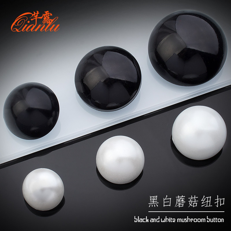 High-end button sweater knitted cardigan girls clothes shirt black mushroom button round wild large button