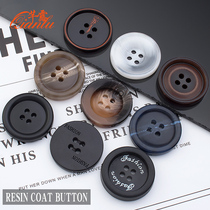 Resin button high-end coat trench coat suit suit suit men and womens tops Joker round black large four-eyed button