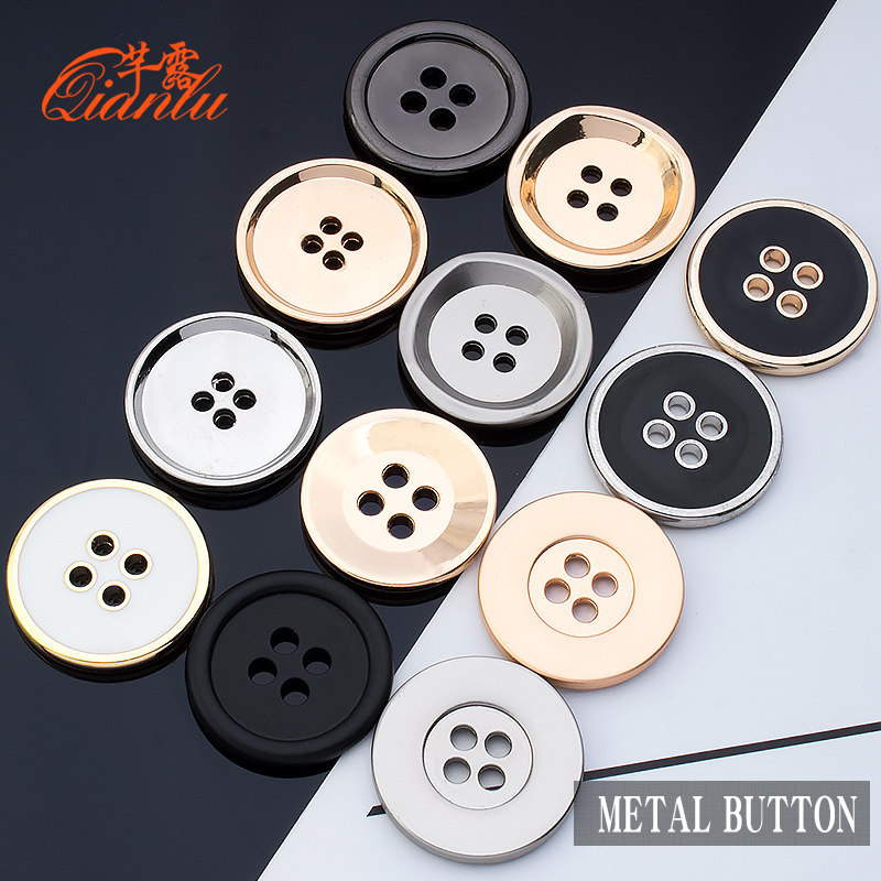 Metal button Coat Shirt Western Suit Suit Cuffs Jacket Fashion 100 Hitch Black Round Large Size Four Eyes