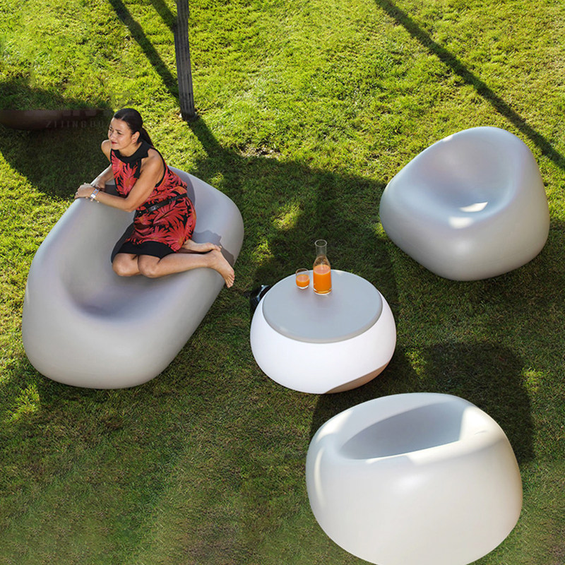 Pebble sofa fiberglass seat shopping mall leisure chair hotel sales office stool outdoor creative seat