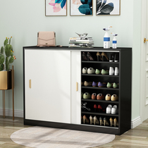 Nordic moving door shoe cabinet household sliding door entrance door simple porch cabinet large capacity storage multi-layer storage shoe rack