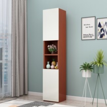 Simple modern bookshelf floor simple shelf Nordic small slit bookcase with door