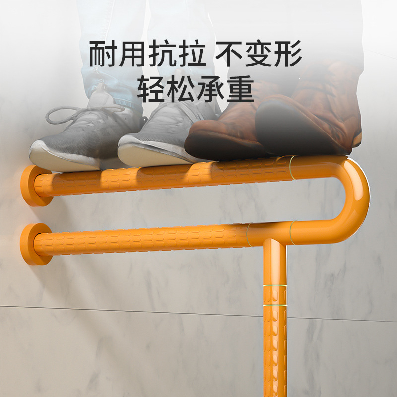 Elderly bathroom barrier-free handle non-slip public make-up room toilet 304 stainless steel armrests toilet booster