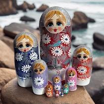 Purely handmade home Russian matryoshka doll featuring creative and cute painting 10 layers of hand-painted engraved paint pattern