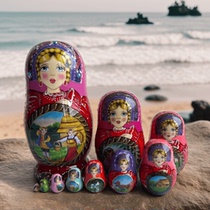 Russian matryoshka childrens handicraft paint Chinese style 10-layer hand-painted and engraved baby home furnishings exquisite
