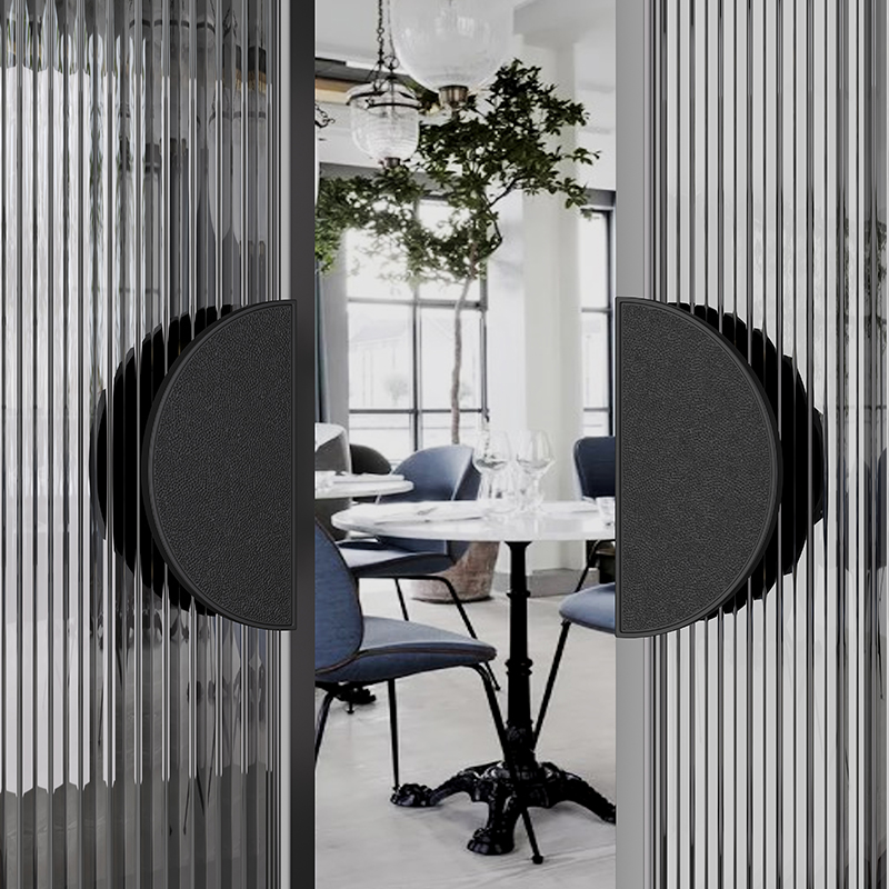 Antique copper half-circle handle modern hotel wooden door pair handle clubhouse pull door open-mounted pull handle minimalist club