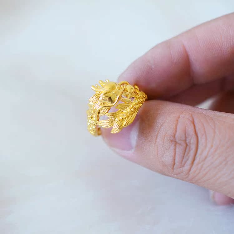Japan fake 24k gold plated in the Vietnam sand ring men long without coloring live gem ring