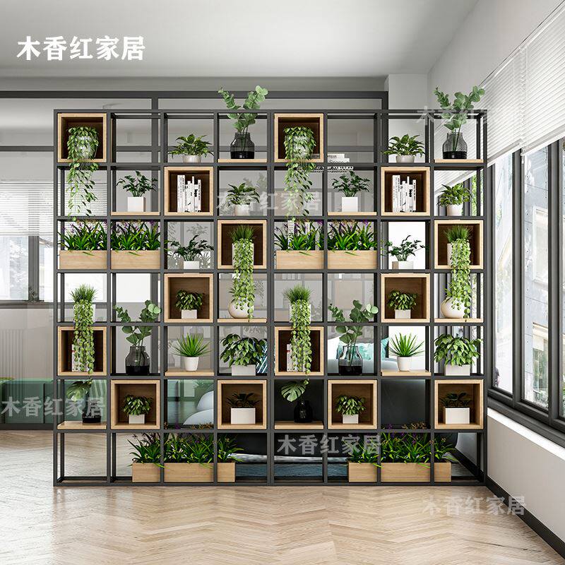 Loft screen industrial wind partition bookshelf office display rack wrought iron rack display rack simple entrance