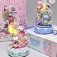 Sanrio Hello Kitty Moonlight Club Rotating Music Box Twin Stars Tsukino Ode to Spring Assembled LEGO Wooden Toys