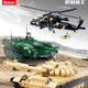 Medium Black Hawk helicopter small particle assembled educational toy 72M1 main battle tank military model children's gift